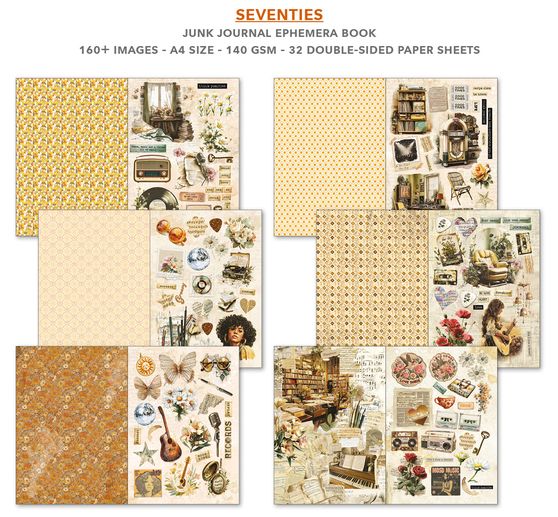 Junk Journal & Ephemera Book Ciao Bella "Seventies"