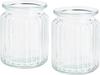 VBS Glass hurricane vase "Grooves", 2 pcs.