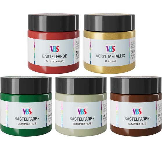 Sada barev na tvořen&iacute; VBS "Xmas-Soul", 5 x 50 ml