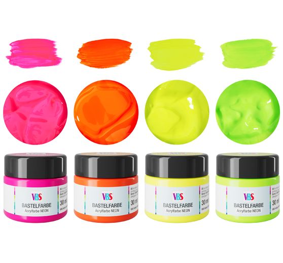 Sada barev na tvořen&iacute; VBS "NEON", 4 x 30 ml