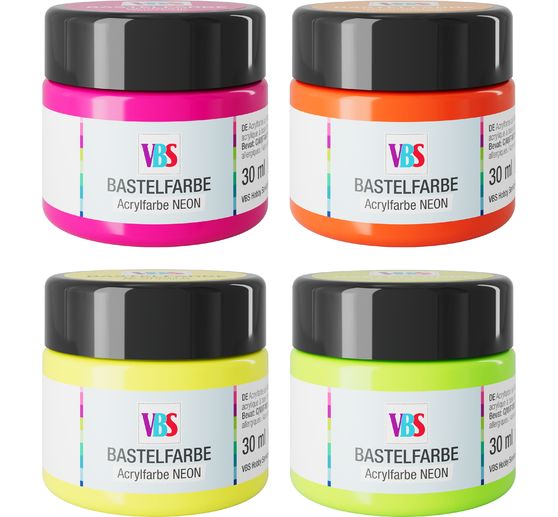 Sada barev na tvořen&iacute; VBS "NEON", 4 x 30 ml