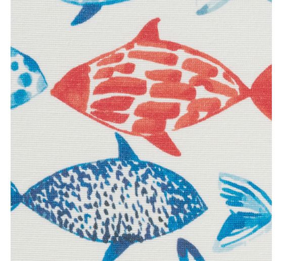 Bavlněn&aacute; l&aacute;tka "Flowing Fishes", potažen&aacute; akrylem
