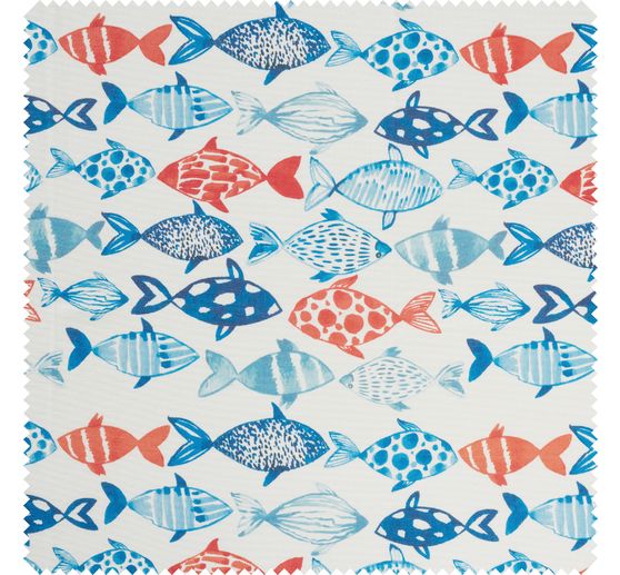 Bavlněn&aacute; l&aacute;tka "Flowing Fishes", potažen&aacute; akrylem