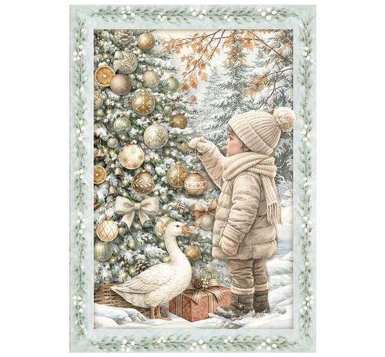 Motiv r&yacute;žov&yacute; pap&iacute;r sada Stamperia "White Christmas", DIN A6, sada 8 kusů