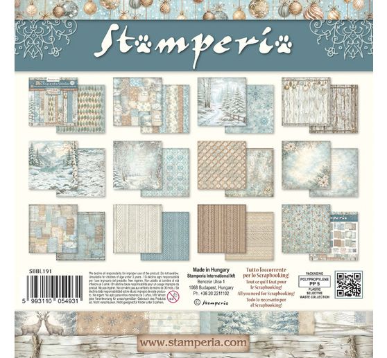 Blok pro scrapbook Stamperia "White Christmas Backgrounds"