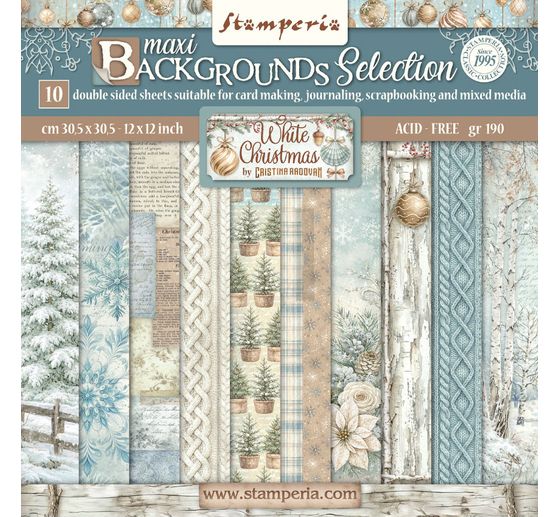 Blok pro scrapbook Stamperia "White Christmas Backgrounds"