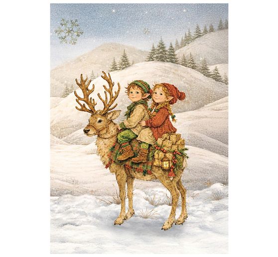 Motiv r&yacute;žov&yacute; pap&iacute;r sada Stamperia "Silent Night", DIN A6, sada 8 kusů