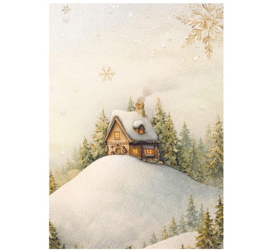 Motiv r&yacute;žov&yacute; pap&iacute;r sada Stamperia "Silent Night", DIN A6, sada 8 kusů
