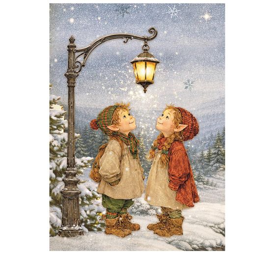 Motiv r&yacute;žov&yacute; pap&iacute;r sada Stamperia "Silent Night", DIN A6, sada 8 kusů