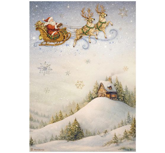 Stamperia Motif straw silk assortment "Silent Night", DIN A4, set of 6