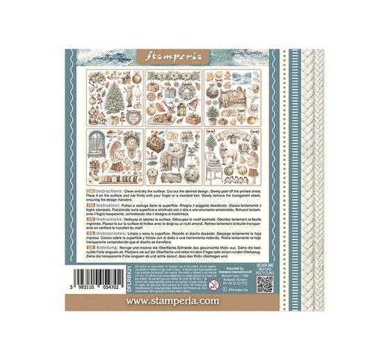 Stamperia Rub On assortment "White Christmas"