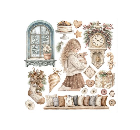 Stamperia Rub On assortment "White Christmas"