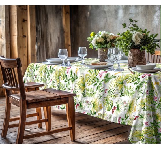 Patterned fabric in linen look "Tropic Varia"