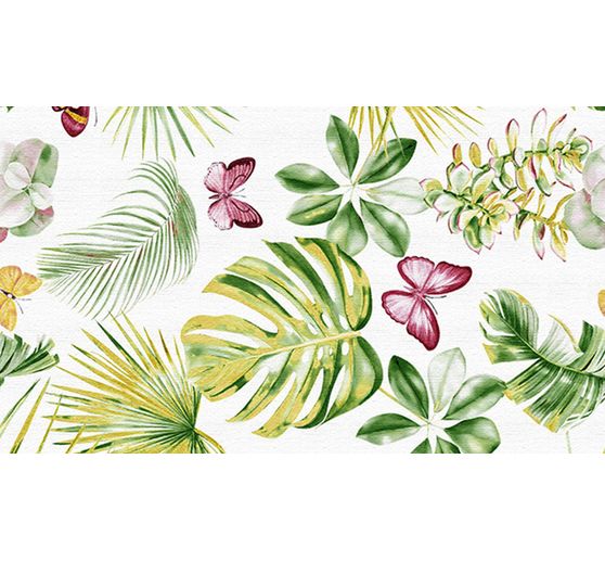 Patterned fabric in linen look "Tropic Varia"