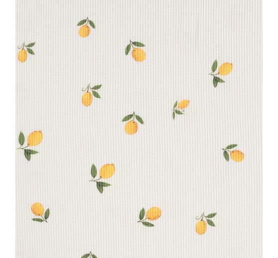 Rib jersey fabric "Lemons"