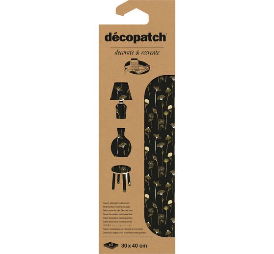 D&eacute;copatch Hot-Foil Paper "Golden Flowers"