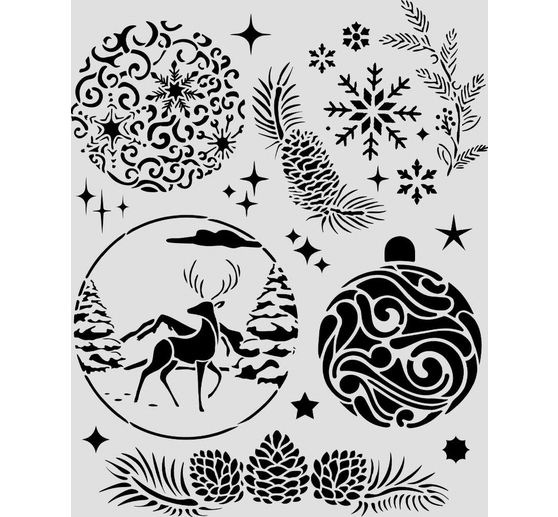 Stamperia Stencil "Christmas Balls", 20 x 25 cm