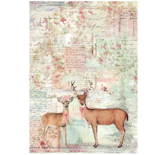 Motiv r&yacute;žov&yacute; pap&iacute;r Stamperia "Winter Magic - Deer"