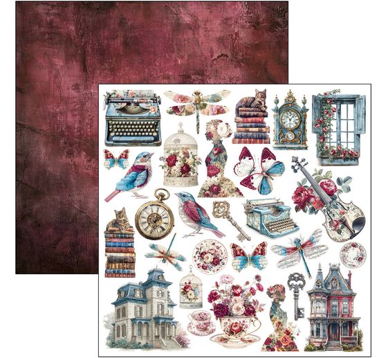 Scrapbook pap&iacute;r Ciao Bella "Bohemian Burgundy"