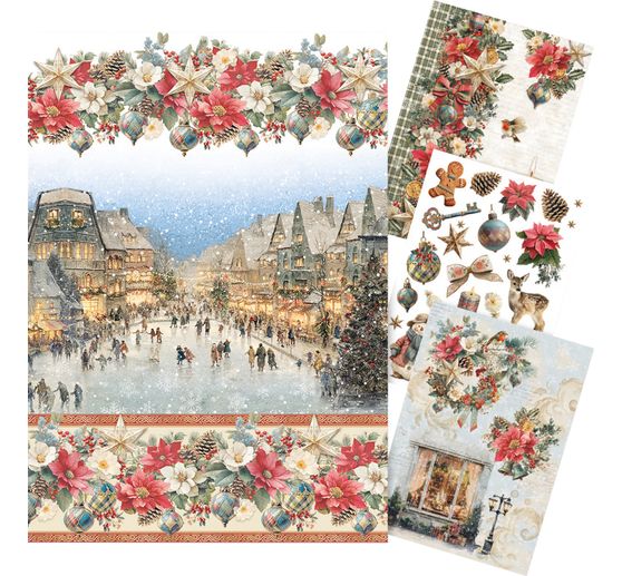 Ciao Bella motif straw silk assortment "Merry & Bright", set of 4