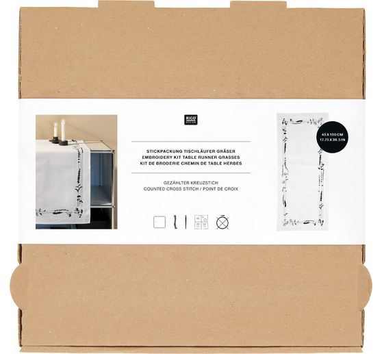 Sada na vy&scaron;&iacute;v&aacute;n&iacute; poč&iacute;tan&yacute;m kř&iacute;žkov&yacute;m stehem "Běhoun na stůl tr&aacute;vy"