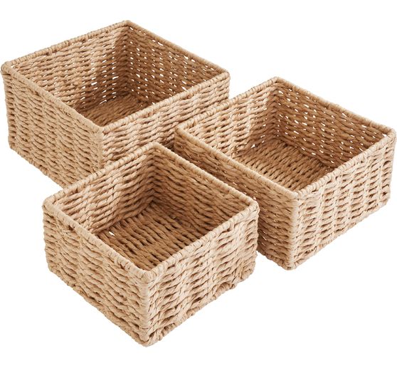 VBS Basket "Square", woven set of 3