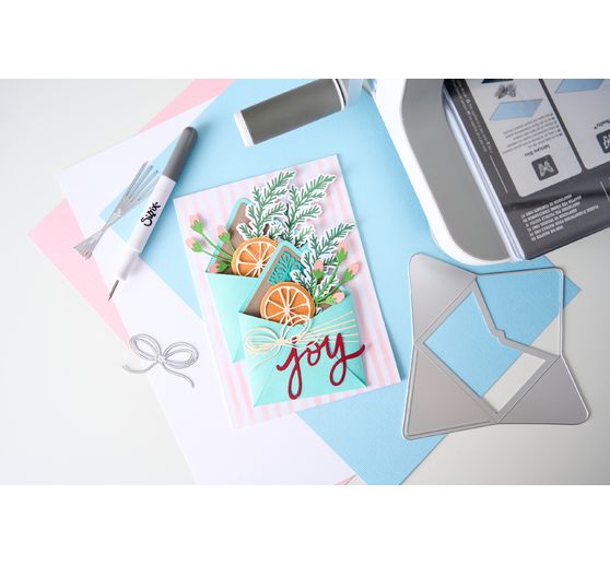 Sizzix Framelits Punching template and Clear Stamps "Winter Florals by Vicki Boutin"