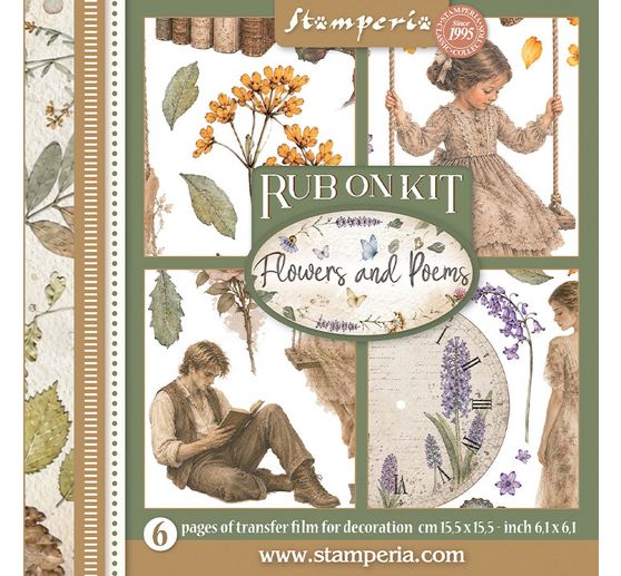 Rub On sada Stamperia "Flowers and Poems"