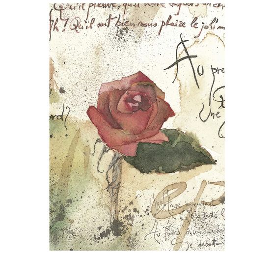 Motiv r&yacute;žov&yacute; pap&iacute;r sada Stamperia "Flowers and Poems", DIN A6, sada 8 kusů