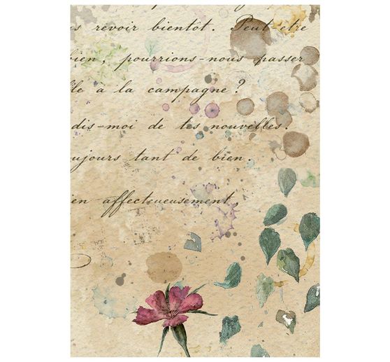 Motiv r&yacute;žov&yacute; pap&iacute;r sada Stamperia "Flowers and Poems", DIN A6, sada 8 kusů