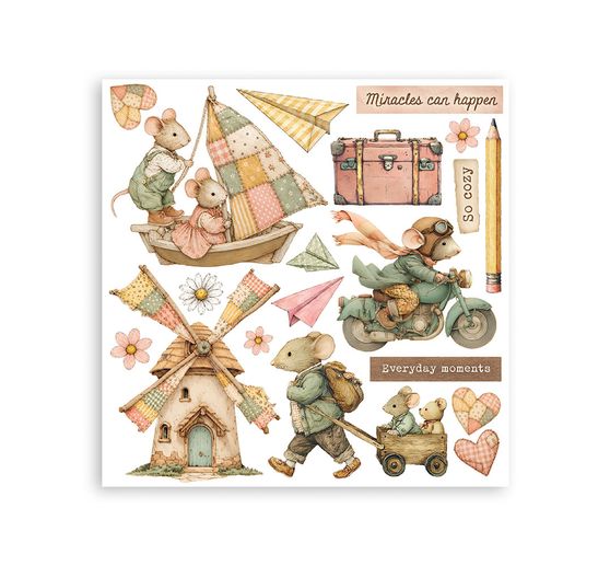 Rub On sada Stamperia "Cozy Family"