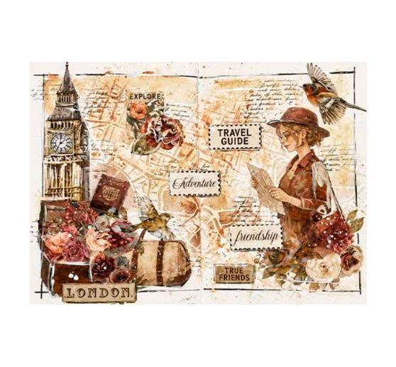 &Scaron;ablona Stamperia "Our Way - Street Map", 20 x 25 cm