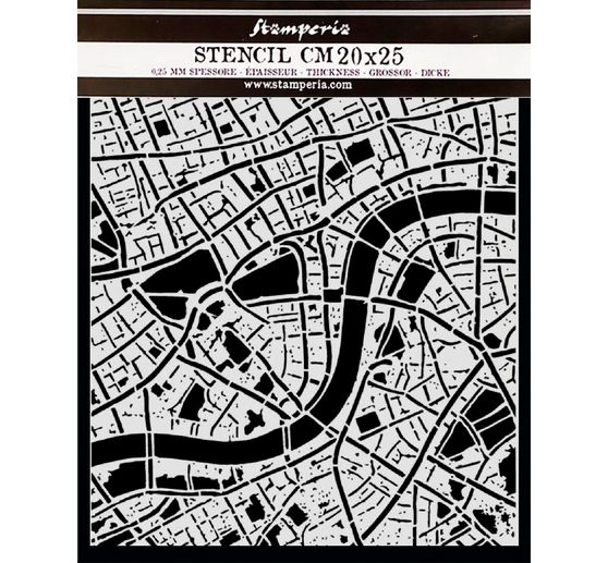 &Scaron;ablona Stamperia "Our Way - Street Map", 20 x 25 cm