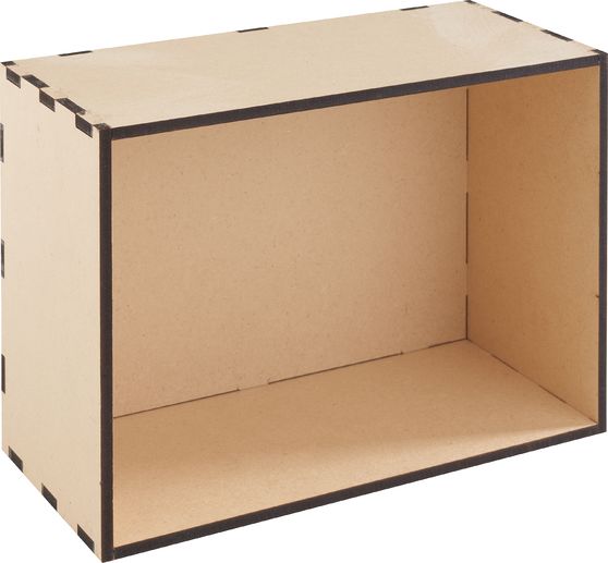 Dřevěn&aacute; krabička bez v&iacute;ka VBS, MDF dřevo