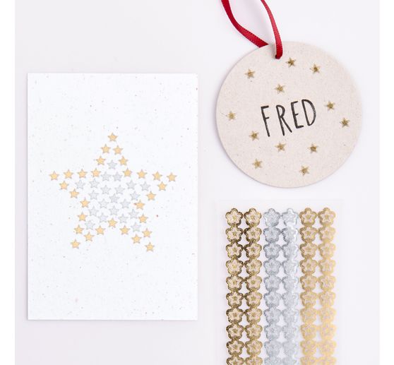 Mini foil stickers stars, Gold & Silver