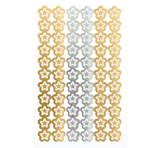 Mini foil stickers stars, Gold & Silver
