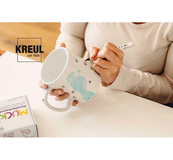 MUCKI porcelain finger paint + marker "Porzellanfreunde", 6 x 50 ml