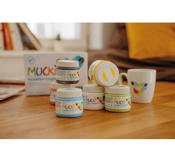 Prstov&aacute; barva na porcel&aacute;n MUCKI, 6 x 150 ml