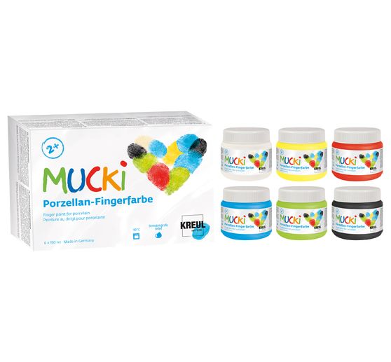 Prstov&aacute; barva na porcel&aacute;n MUCKI, 6 x 150 ml