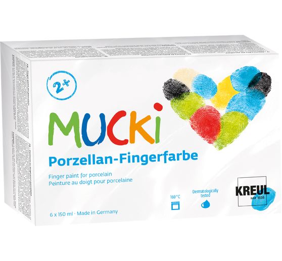 Prstov&aacute; barva na porcel&aacute;n MUCKI, 6 x 150 ml