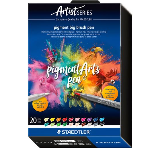 Pigment big brush pen STAEDTLER "Pigment Arts", 20 barev