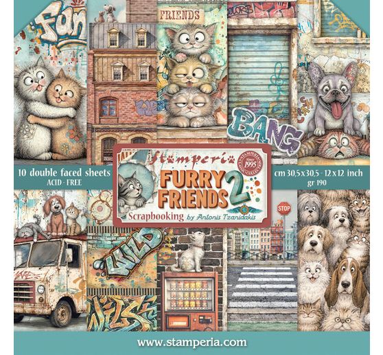 Blok pro scrapbook Stamperia "Furry Friends 2"