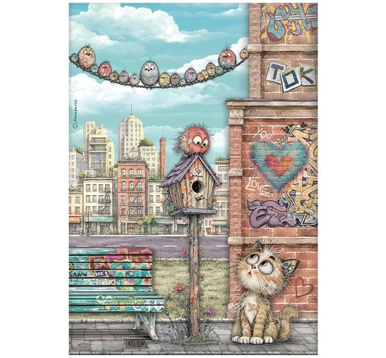 Motiv r&yacute;žov&yacute; pap&iacute;r sada Stamperia "Furry Friends 2", DIN A4, 6 kusů