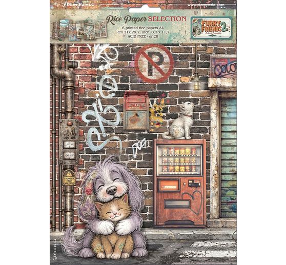 Motiv r&yacute;žov&yacute; pap&iacute;r sada Stamperia "Furry Friends 2", DIN A4, 6 kusů