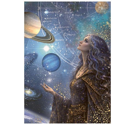 Motiv r&yacute;žov&yacute; pap&iacute;r sada Stamperia "Cosmos", DIN A6, sada 8 kusů
