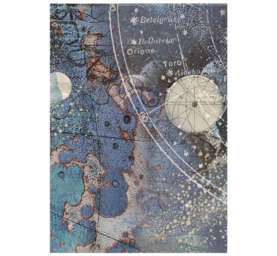 Motiv r&yacute;žov&yacute; pap&iacute;r backgrounds Stamperia "Cosmos", DIN A6, sada 8 kusů