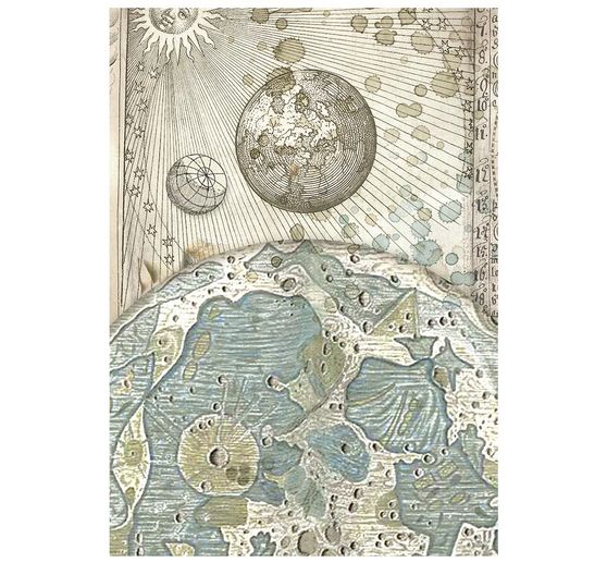 Motiv r&yacute;žov&yacute; pap&iacute;r backgrounds Stamperia "Cosmos", DIN A6, sada 8 kusů