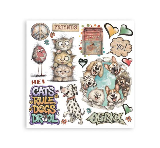 Rub On sada Stamperia "Furry Friends 2"