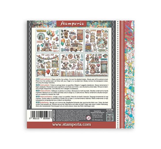 Rub On sada Stamperia "Furry Friends 2"