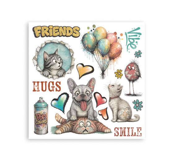 Rub On sada Stamperia "Furry Friends 2"